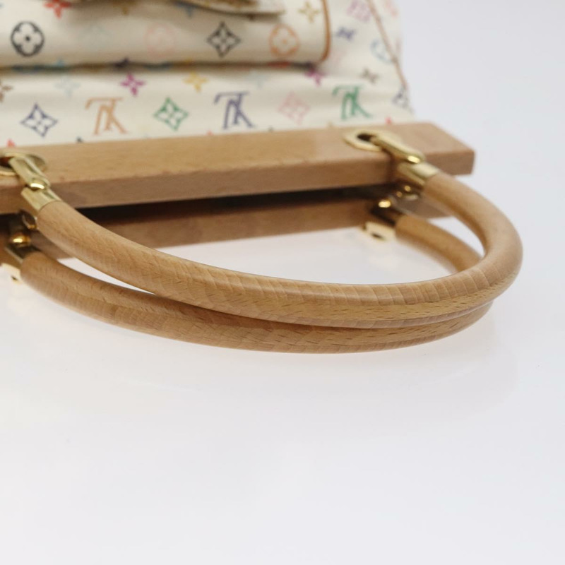 【日本直送】路易威登 Monogram Multicolor Abelia 手袋 緞面白 M92936 LV Auth sw895SAV-6