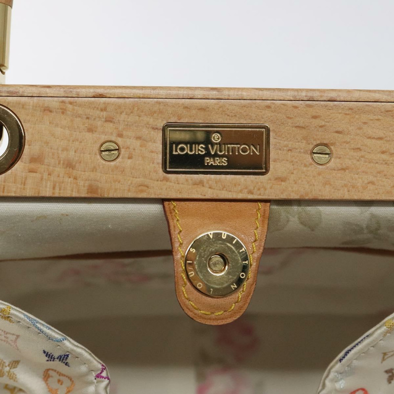 【日本直送】路易威登 Monogram Multicolor Abelia 手袋 緞面白 M92936 LV Auth sw895SAV-9