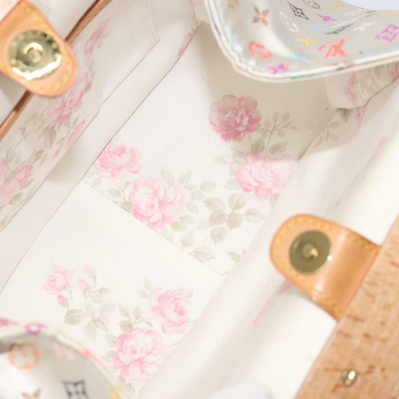 【日本直送】路易威登 Monogram Multicolor Abelia 手袋 緞面白 M92936 LV Auth sw895SAV-10