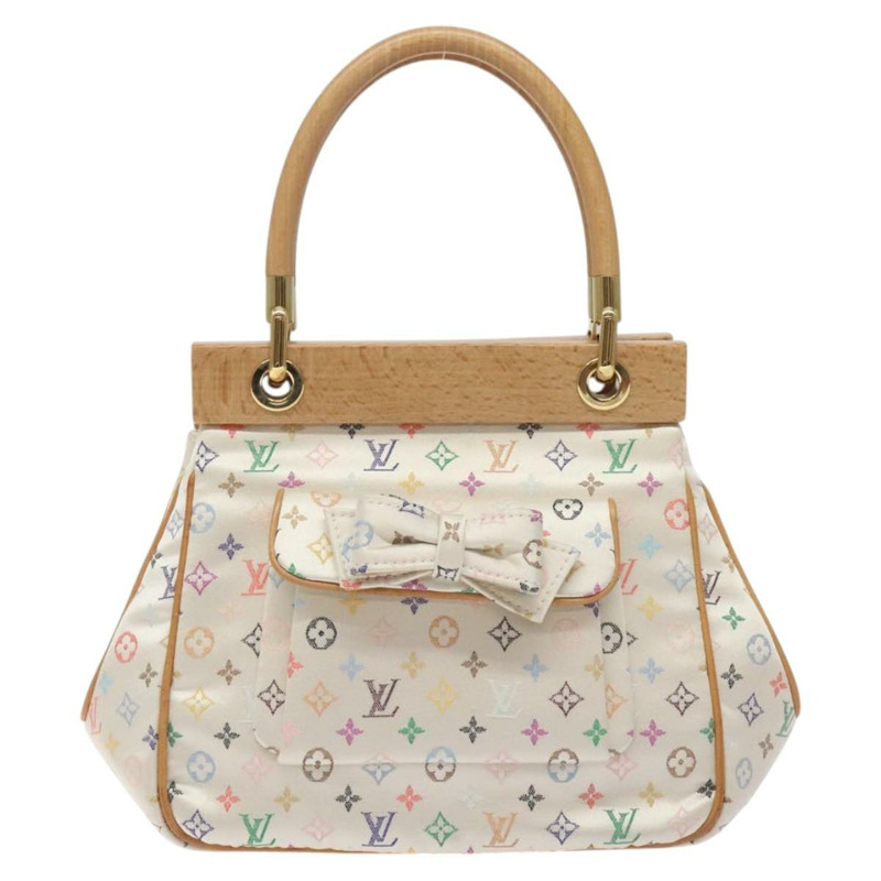 【日本直送】路易威登 Monogram Multicolor Abelia 手袋 緞面白 M92936 LV Auth sw895SAV-12