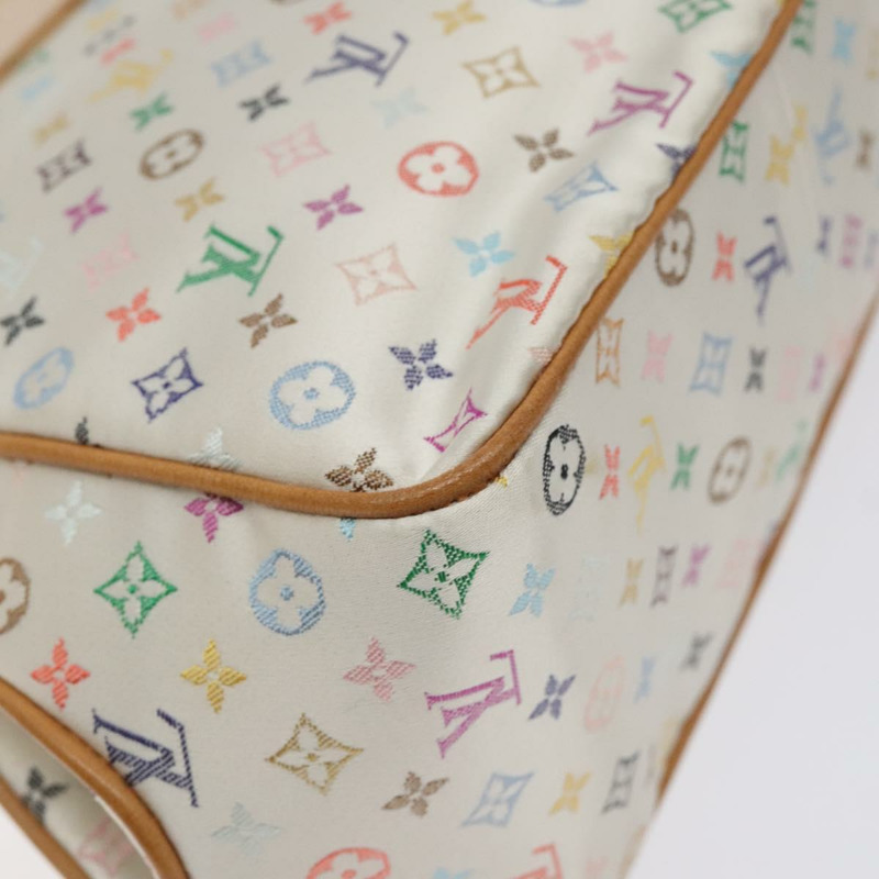 【日本直送】路易威登 Monogram Multicolor Abelia 手袋 緞面白 M92936 LV Auth sw895SAV-15