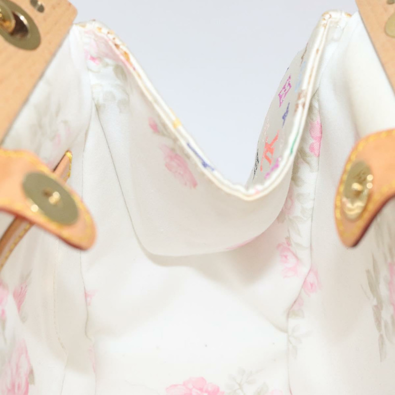 【日本直送】路易威登 Monogram Multicolor Abelia 手袋 緞面白 M92936 LV Auth sw895SAV-17