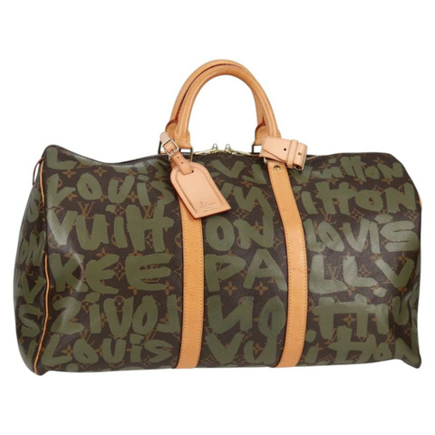 路易威登 Monogram Graffiti Keepall 50 波士頓包 卡其色 M92196 正品 126567SM