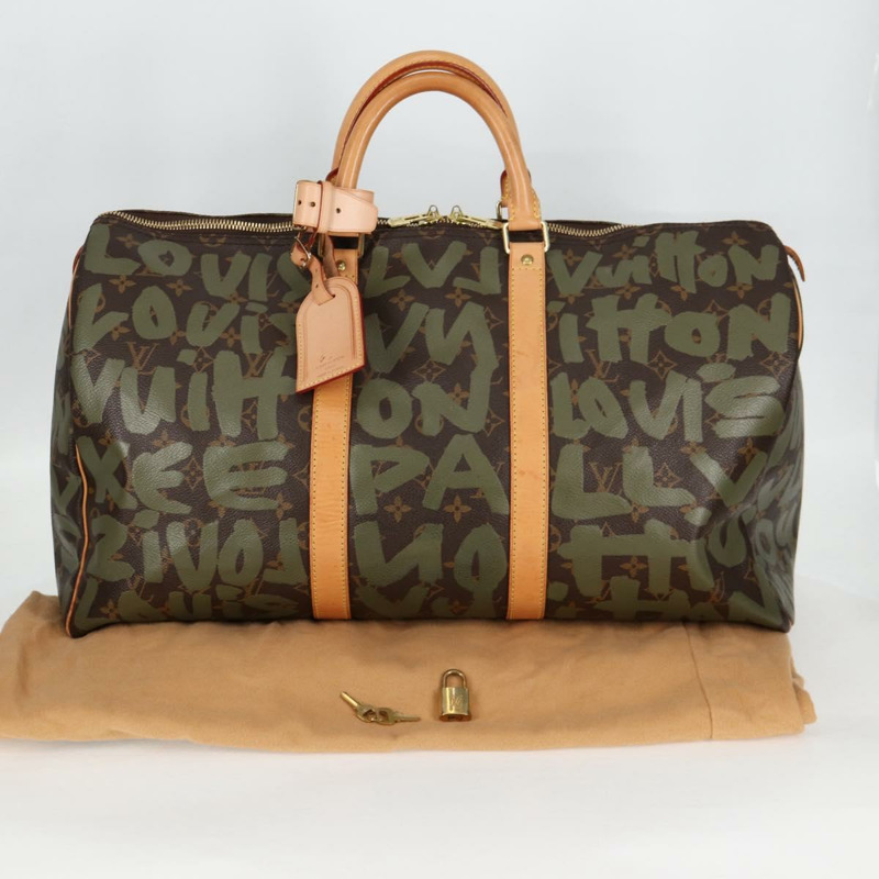 【日本直送】路易威登 Monogram Graffiti Keepall 50 波士頓包 卡其色 M92196 正品 126567SM-11