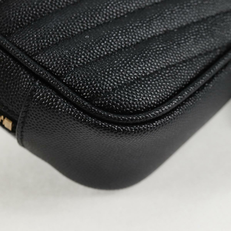 【日本直送】SAINT LAURENT Chain Lou 迷你單肩包，黑色金色皮革，正品 yk18547SAM-15