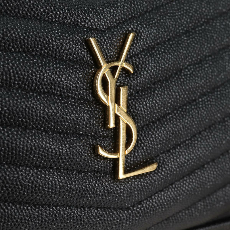 【日本直送】SAINT LAURENT Chain Lou 迷你單肩包，黑色金色皮革，正品 yk18547SAM-17