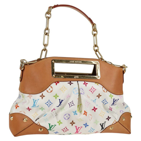 路易威登 Monogram Multicolor Judy MM 手提包 2Way 白 M40255 LV 正品 BA3511SAV