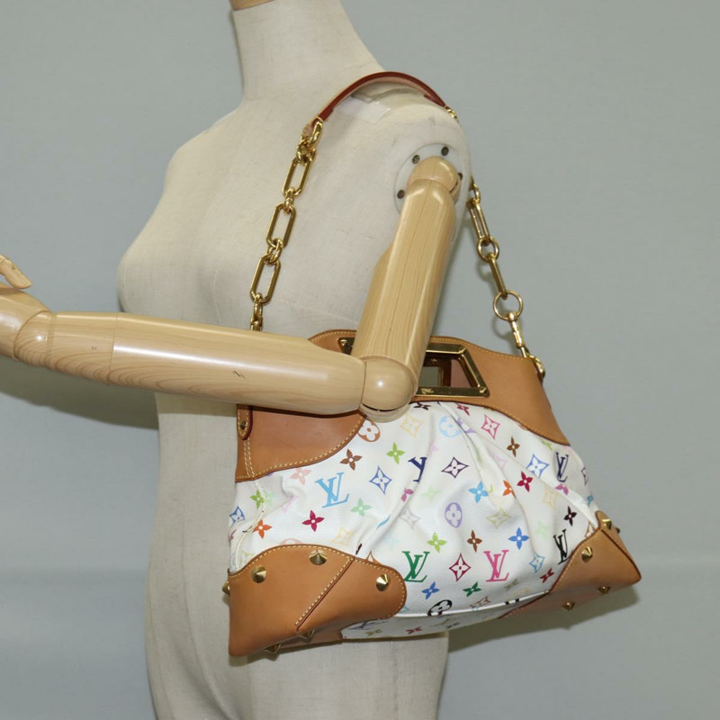 【日本直送】路易威登 Monogram Multicolor Judy MM 手提包 2Way 白 M40255 LV 正品 BA3511SAV-19