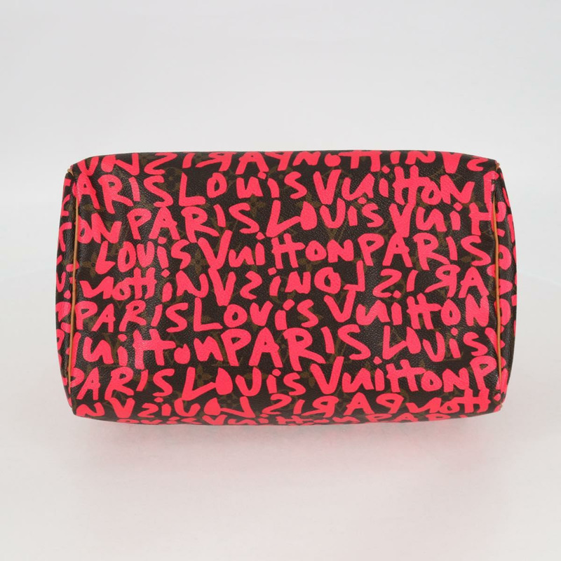 【日本直送】路易威登 Monogram Graffiti Speedy 30 手提包 粉紅色 M93704 LV 正品 128854SAV-4