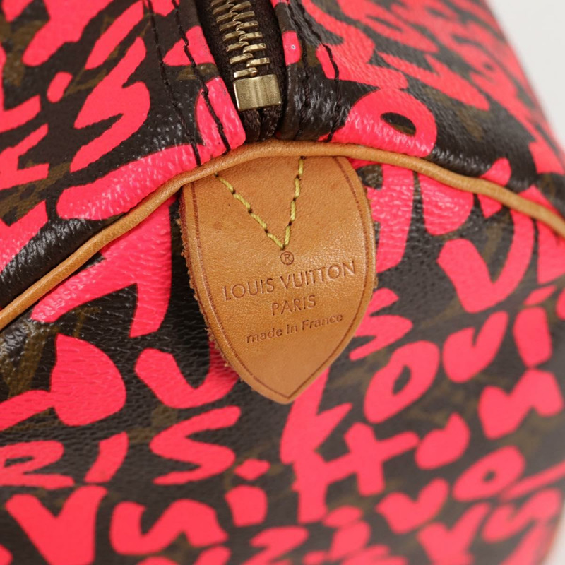 【日本直送】路易威登 Monogram Graffiti Speedy 30 手提包 粉紅色 M93704 LV 正品 128854SAV-16