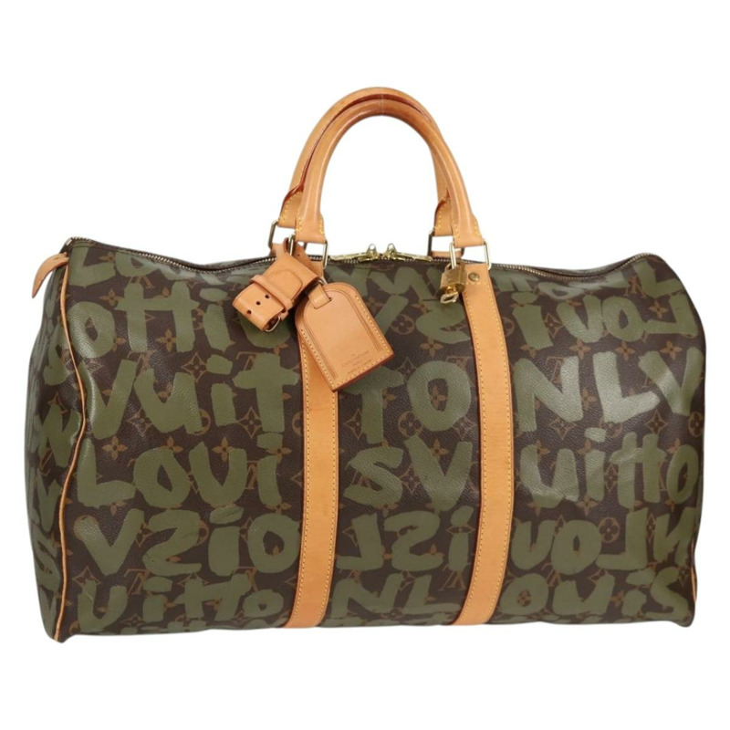 【日本直送】路易威登 Monogram Graffiti Keepall 50 波士頓包 卡其色 M92196 正品 129961SAV-0