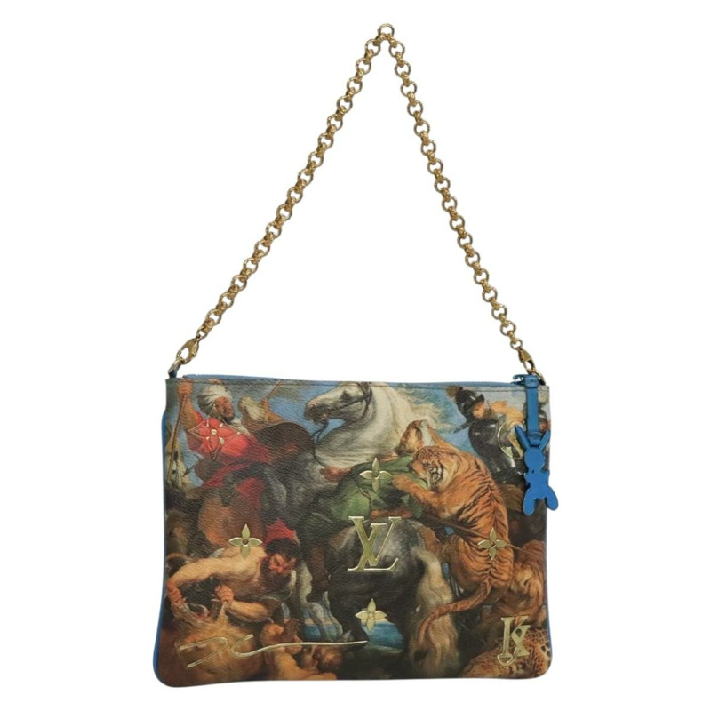 【日本直送】路易威登 Celty Pochette Plat Pouch Koons Rubens M64617 LV Auth 132960SAM-0