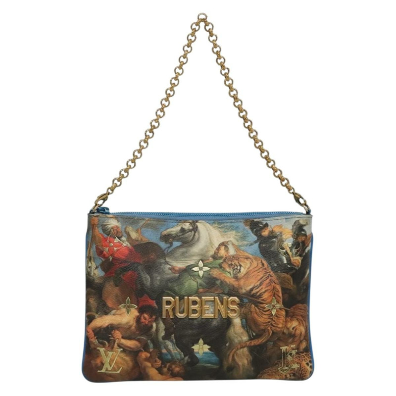 【日本直送】路易威登 Celty Pochette Plat Pouch Koons Rubens M64617 LV Auth 132960SAM-1