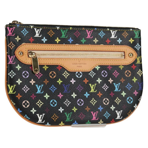 路易威登 Monogram Multicolor Pochette GM 手拿包 黑色 M60030 LV 正品 133668SAV