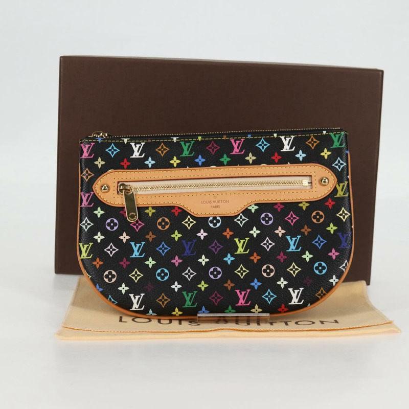 【日本直送】路易威登 Monogram Multicolor Pochette GM 手拿包 黑色 M60030 LV 正品 133668SAV-11