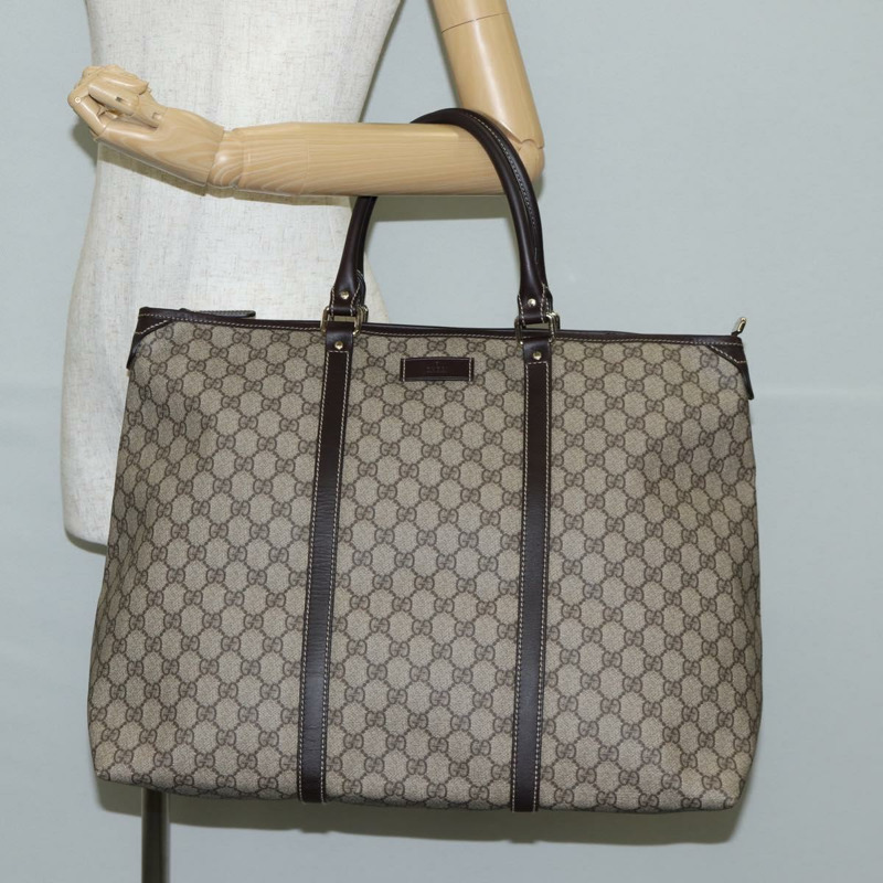 【日本直送】GUCCI GG Supreme 手提包 PVC 棕金色 201482 正品 ki5870V-22