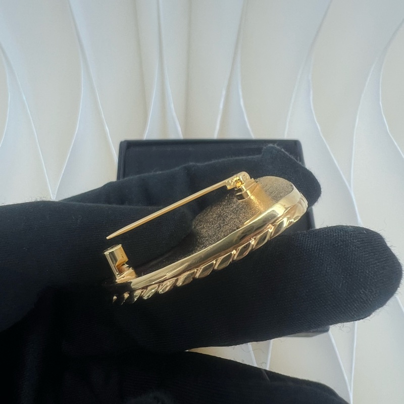 閒置 Chanel 24p 丹寧色愛心胸針-3