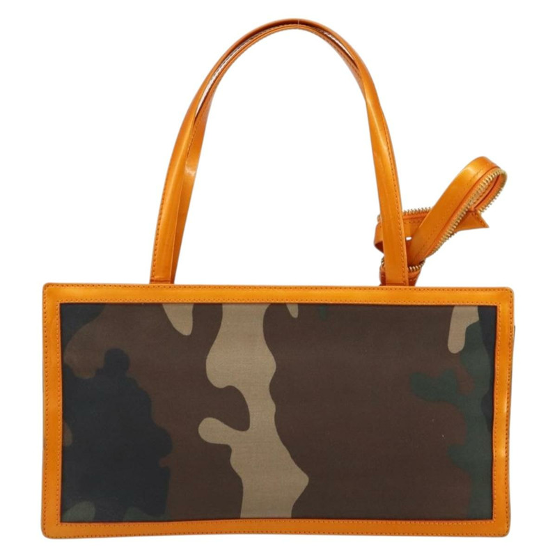 【日本直送】Christian Dior DIORELLA 肩背包 帆布 橘色 金色 正品 150905V-1