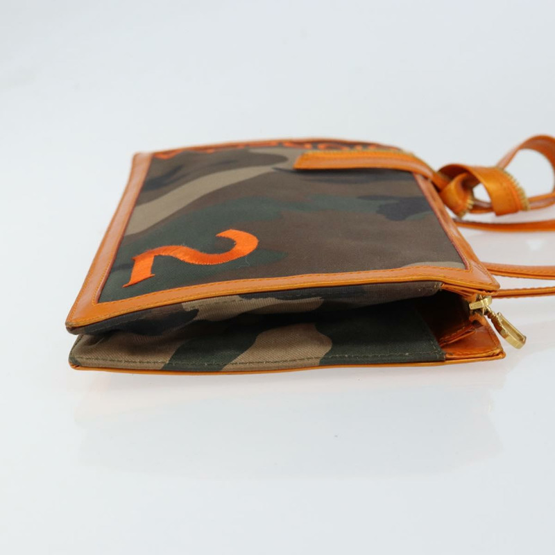 【日本直送】Christian Dior DIORELLA 肩背包 帆布 橘色 金色 正品 150905V-2