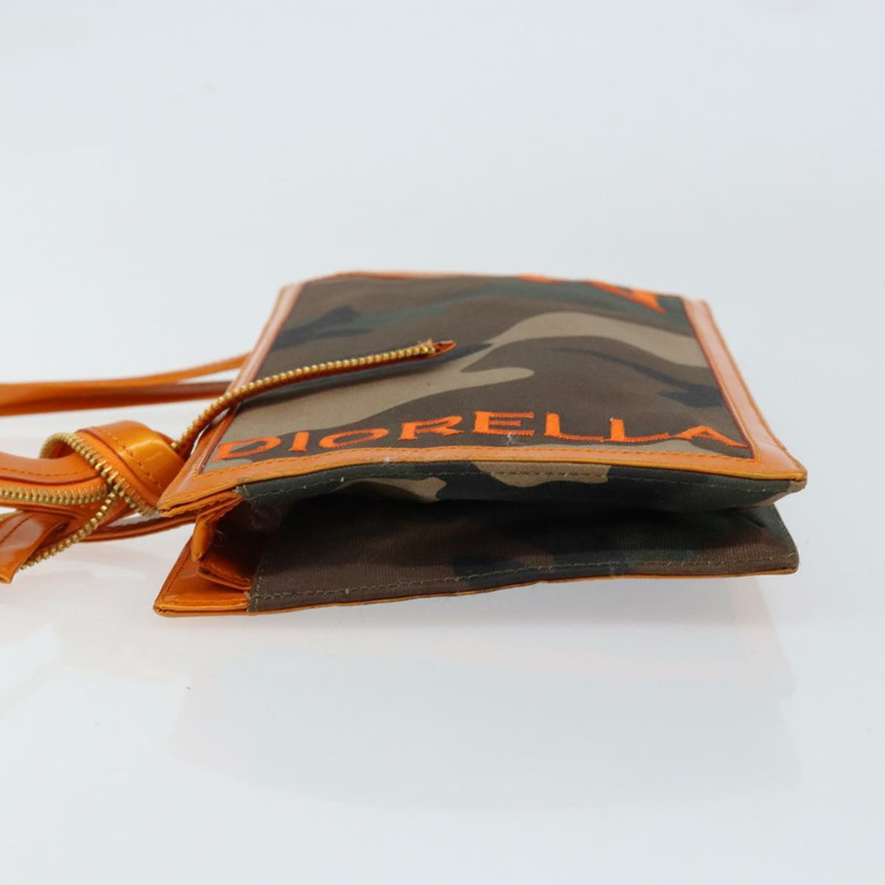 【日本直送】Christian Dior DIORELLA 肩背包 帆布 橘色 金色 正品 150905V-3