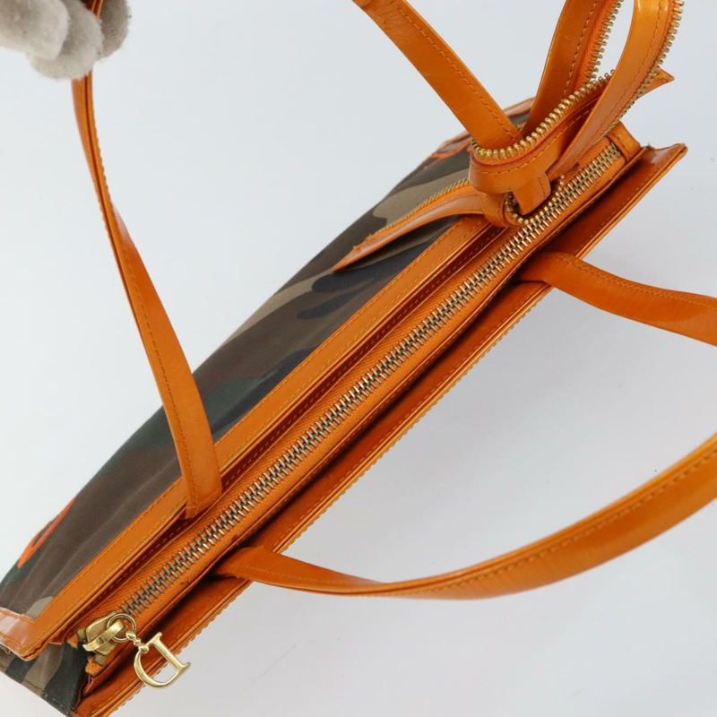 【日本直送】Christian Dior DIORELLA 肩背包 帆布 橘色 金色 正品 150905V-5