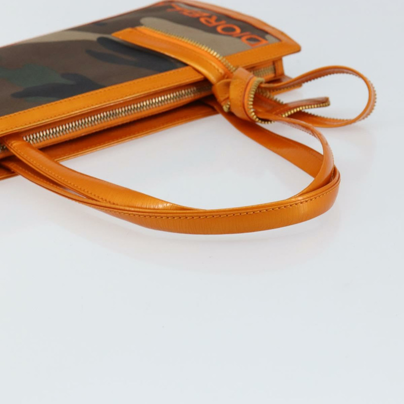 【日本直送】Christian Dior DIORELLA 肩背包 帆布 橘色 金色 正品 150905V-6