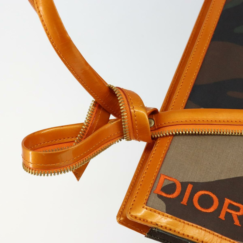 【日本直送】Christian Dior DIORELLA 肩背包 帆布 橘色 金色 正品 150905V-8