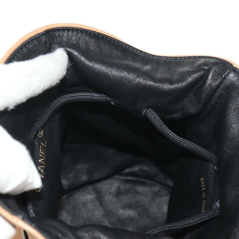 【日本直送】香奈兒米色羊皮手提包 CC 標誌 Auth 152370V-19