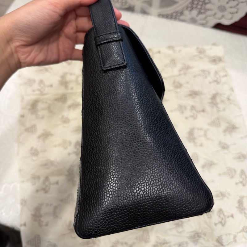 Chanel So black 魚子醬荔枝牛皮 兩用 Kelly 手提 單肩包-2