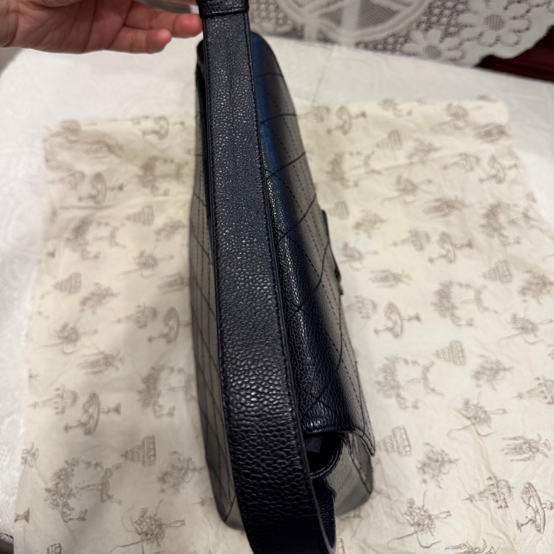 Chanel So black 魚子醬荔枝牛皮 兩用 Kelly 手提 單肩包-3