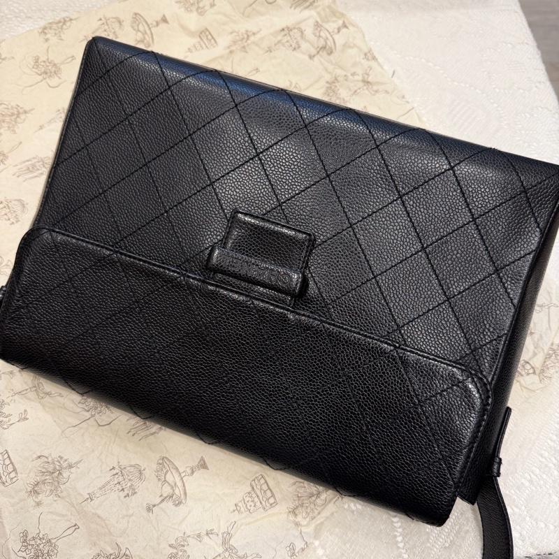 Chanel So black 魚子醬荔枝牛皮 兩用 Kelly 手提 單肩包-6