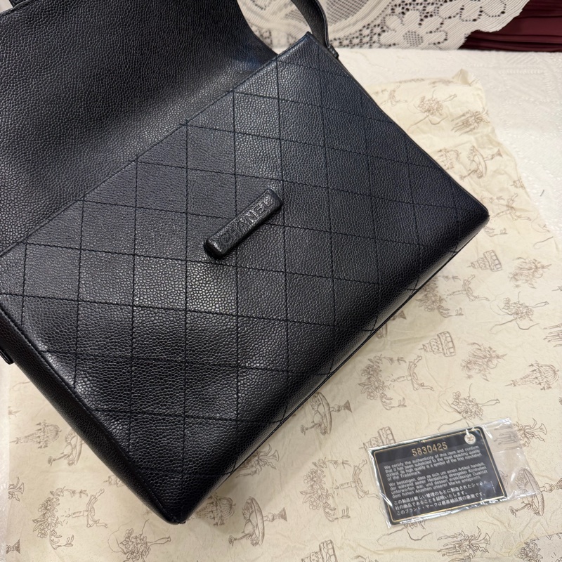 Chanel So black 魚子醬荔枝牛皮 兩用 Kelly 手提 單肩包-7