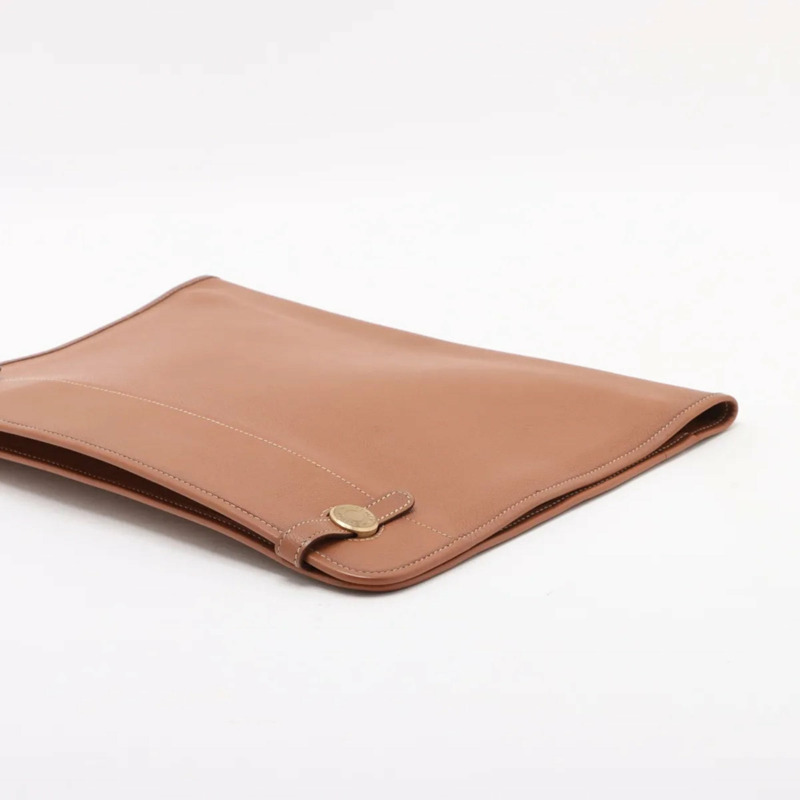 愛馬仕 Hermès Dogon Meeting Couchel 男士棕色真皮手拿包-2