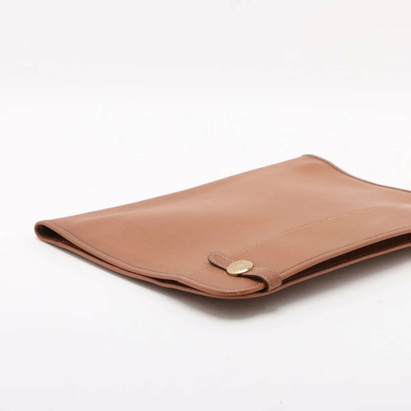 愛馬仕 Hermès Dogon Meeting Couchel 男士棕色真皮手拿包-3