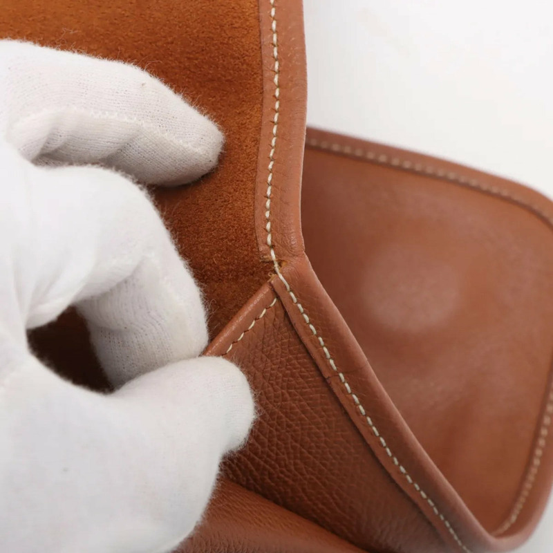 愛馬仕 Hermès Dogon Meeting Couchel 男士棕色真皮手拿包-7