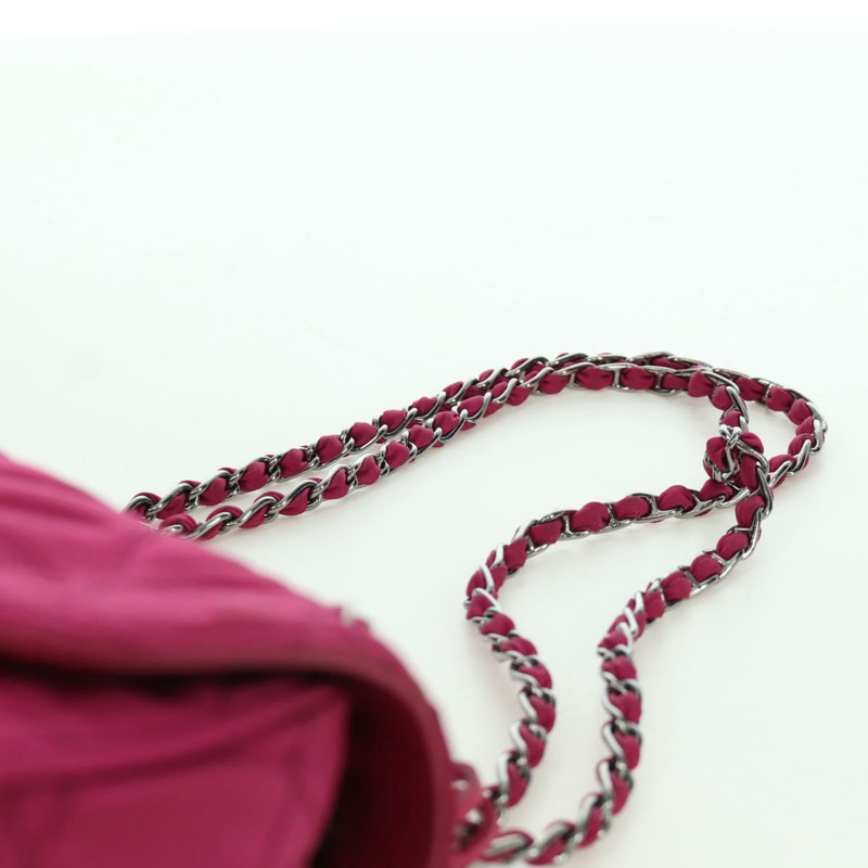 【日本直送】PRADA 尼龍粉紅銀色鏈條單肩包 正品 165354V-7