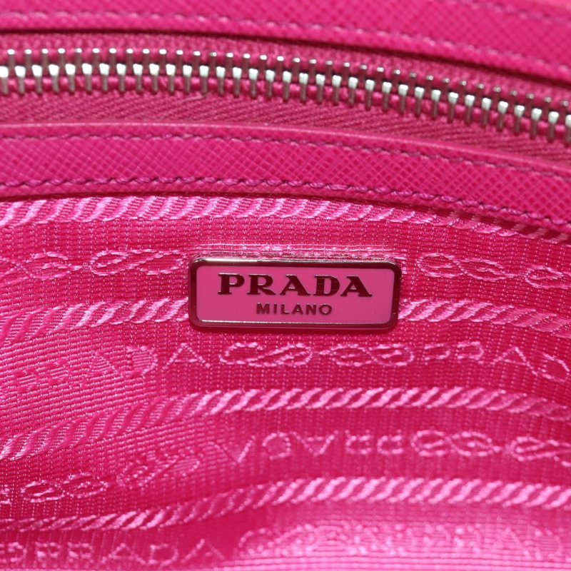 【日本直送】PRADA 尼龍粉紅銀色鏈條單肩包 正品 165354V-19