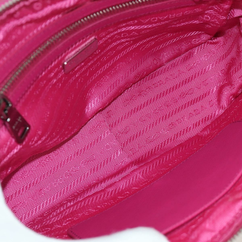 【日本直送】PRADA 尼龍粉紅銀色鏈條單肩包 正品 165354V-20