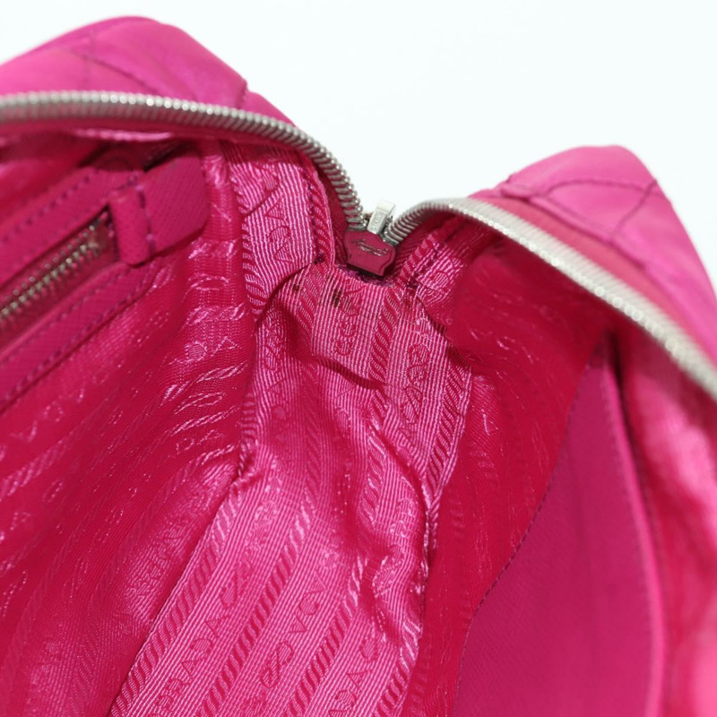 【日本直送】PRADA 尼龍粉紅銀色鏈條單肩包 正品 165354V-21