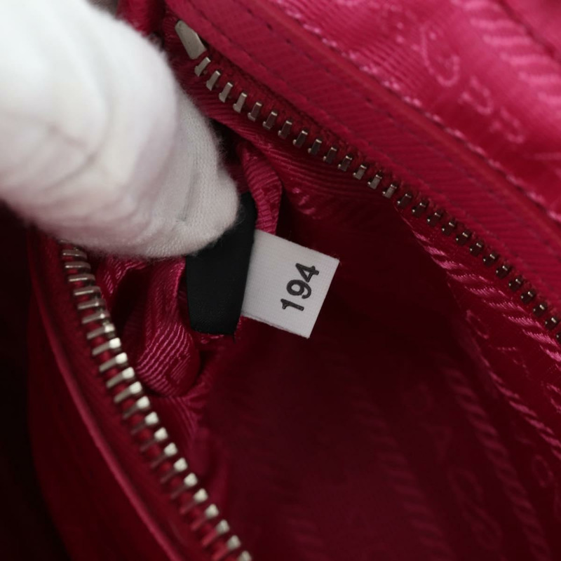 【日本直送】PRADA 尼龍粉紅銀色鏈條單肩包 正品 165354V-25