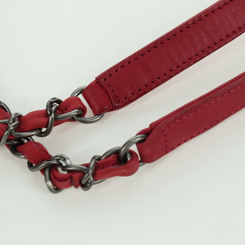 【日本直送】香奈兒紅色皮革鏈條單背包 CC 正品 173242SAV-8