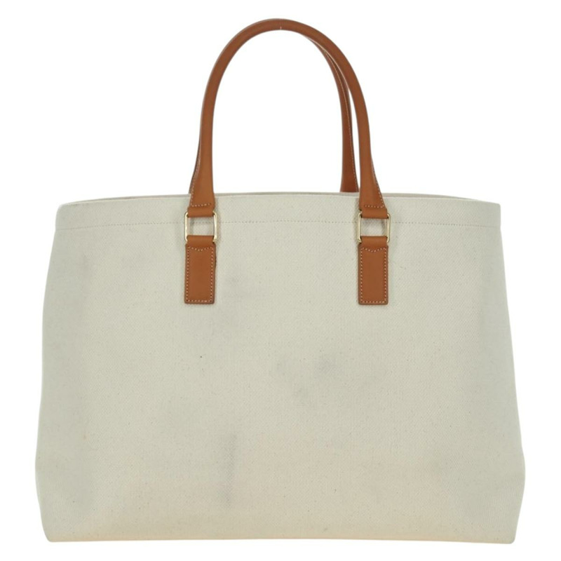 【日本直送】CELINE Horizontalkava 手提包 帆布 白色 金色 Auth mr2066M-2