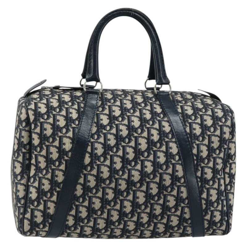 【日本直送】Christian Dior Trotter帆布迷你波士頓包 海軍藍 銀色 正品 am10864V-1