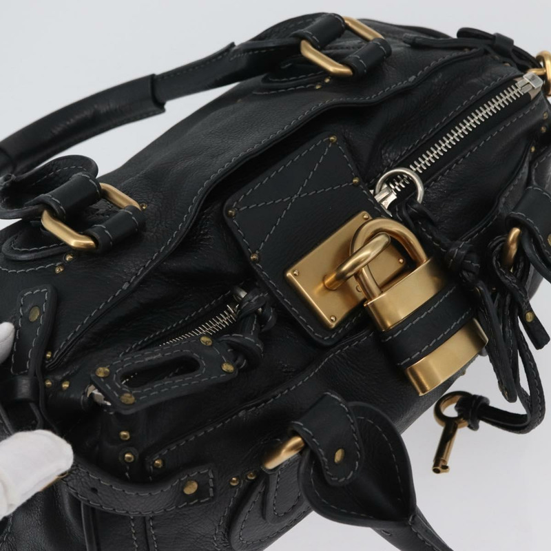 【日本直送】Chloe Paddington 手提包，黑色金色銀色真皮款，正品 am10860SAV-5