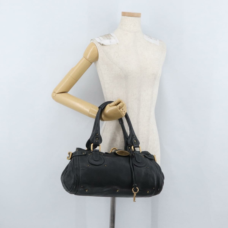 【日本直送】Chloe Paddington 手提包，黑色金色銀色真皮款，正品 am10860SAV-25