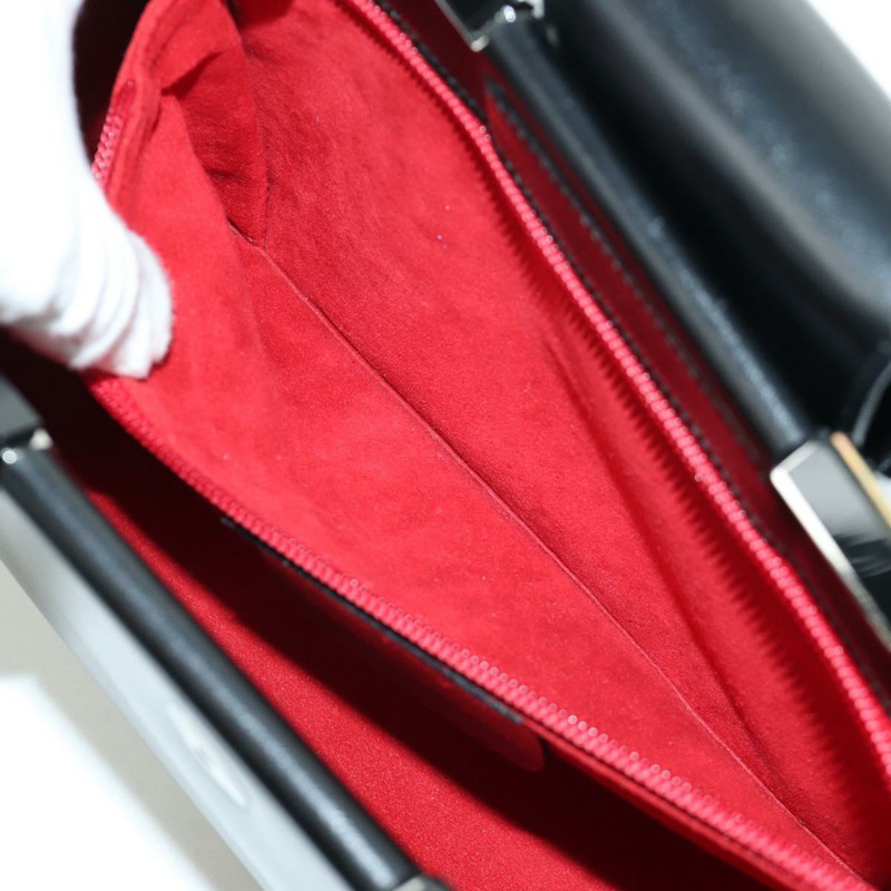 【日本直送】Salvatore Ferragamo Gancini 手提包，黑色銀色真皮，正品，貨號 172480V-20