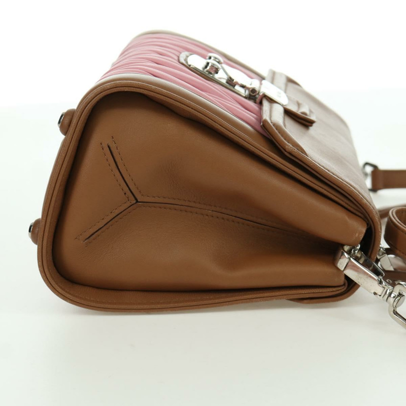 【日本直送】Miu Miu Matelasse 手袋 皮革 兩用 粉紅色 銀色 正品 172533M-4