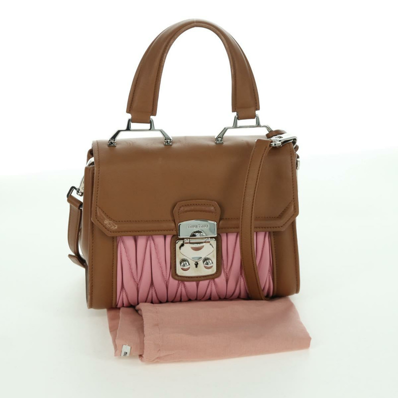 【日本直送】Miu Miu Matelasse 手袋 皮革 兩用 粉紅色 銀色 正品 172533M-29