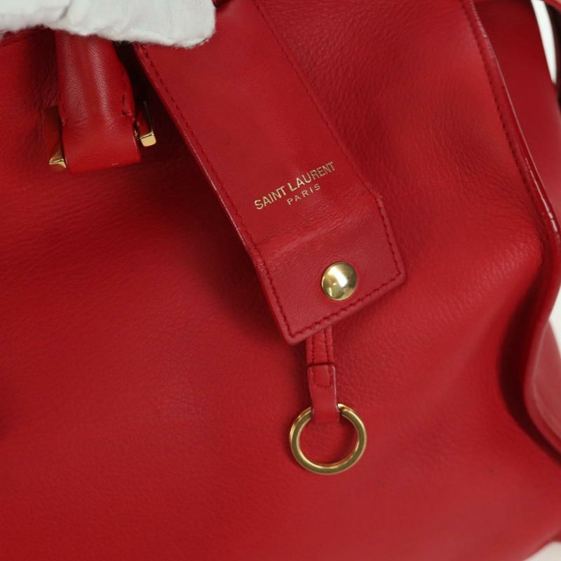 【日本直送】SAINT LAURENT Cabas 經典款手提包，皮革材質，紅色/金色，貨號 311208，正品編號 172487M-13
