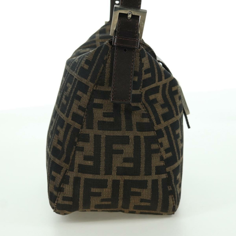【日本直送】FENDI Zucca帆布Mamma Baguette單肩包 黑色棕色 正品 172779V-3